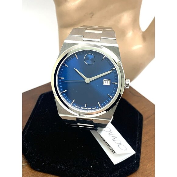 Movado Men's Watch 3601221 Bold Quest Blue Dial Swiss Quartz Silver Steel 40mm - Picture 1 of 14
